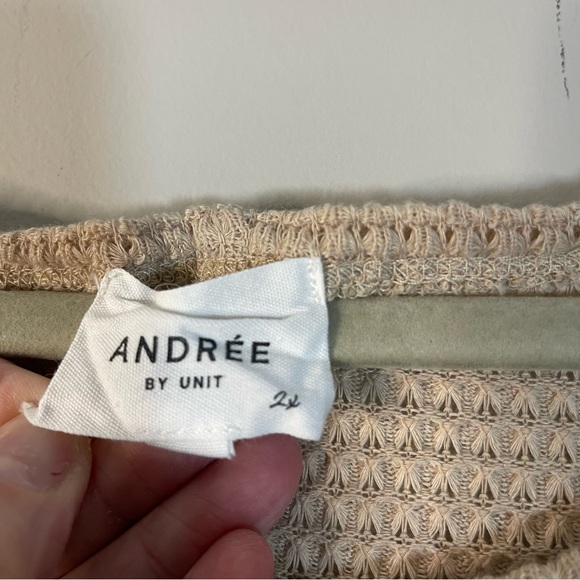 Andre by Unit Casual Beige Waffle Knit Sweatshirt - Picture 6 of 6